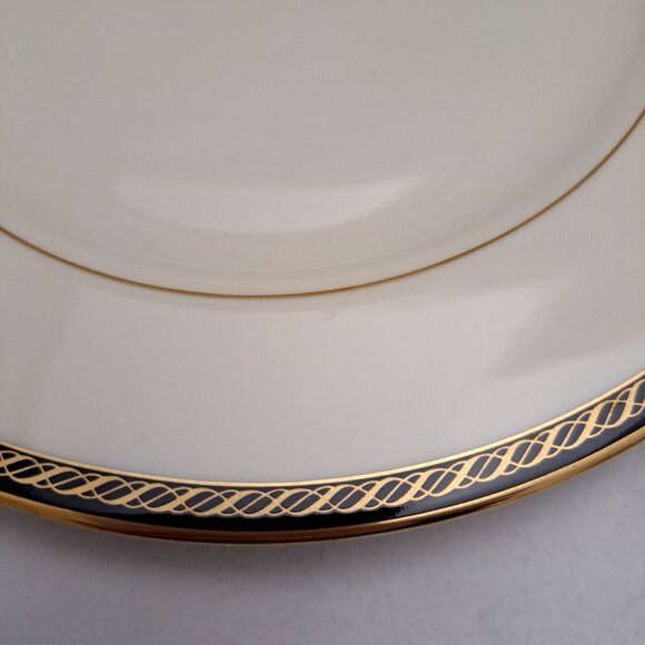 Lenox Tyler Dinner Plate 10.5" Cream Black & Gold Trim Ceramic Replacement - Picture 5 of 8